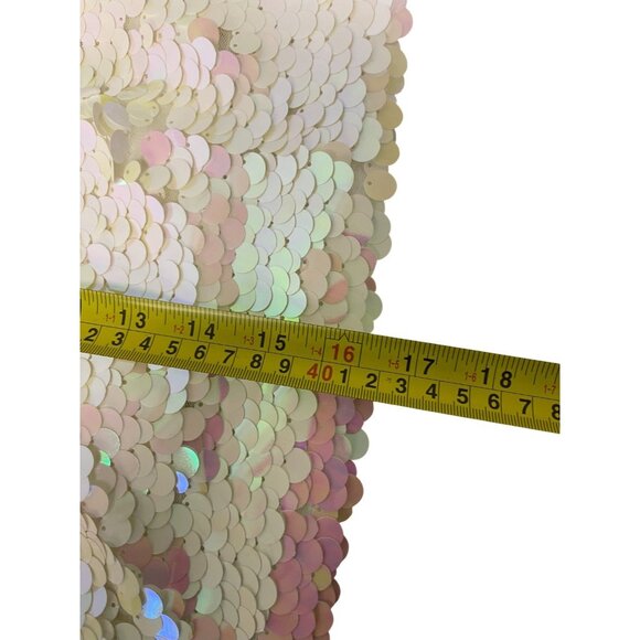 Zara Womens Mini Sequin Skirt Large L Ivory Pink Party Whimsical 3920/125 NWOT - Picture 12 of 13